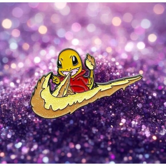 Pokemon Charmander Fire Breathing Nike Enamel Pin - Picture 1 of 5